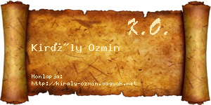 Király Ozmin névjegykártya